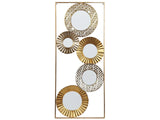 Wall Dcor with Mirrors Gold Metal Frame 39 x 90 cm Decorative Handmade Living Room Retro Accent Piece Beliani