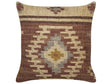 Scatter Cushion Multicolour Jute Cotton 45 x 45 cm Geometric Pattern Handmade Removable Cover with Filling Beliani