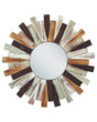 Wall Mirror Multicolour Chinese Fir  75 Round Decorative Sunburst Wall Mounted Accent Piece Beliani