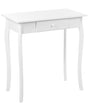 Console Table White MDF Wooden Legs 75 x 40 cm with Drawer Hallway Living Room Furniture French Design Beliani