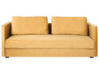 Sofa Bed Yellow Velvet 3 Seater Storage Compartment Removable Cushions Modern Beliani