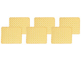 Set of 6 Outdoor Seat Pad Cushions Yellow Geometric Pattern String Tied Zip Fastener UV Resistant  Beliani
