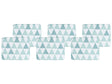 Set of 6 Outdoor Seat Pad Cushions Blue and White Geometric Pattern String Tied Zip Fastener UV Resistant  Beliani
