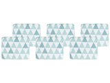 Set of 6 Outdoor Seat Pad Cushions Blue and White Geometric Pattern String Tied Zip Fastener UV Resistant  Beliani