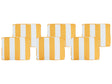 Set of 6 Outdoor Seat Pad Cushions Yellow and White Geometric Striped Pattern String Tied Zip Fastener UV Resistant  Beliani