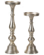 Set of 2 Candle Holders Gold Aluminum Victorian Design Style Candle Sticks Classic Beliani