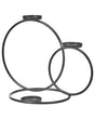 Ring Candle Holder Black Metal 33 cm Minimalist Elegant Centerpiece Decoration Beliani