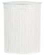 Corner Basket with Zippered Lid White Bamboo Wood Laundry Hamper 2-Compartments with Rope Handles  Beliani