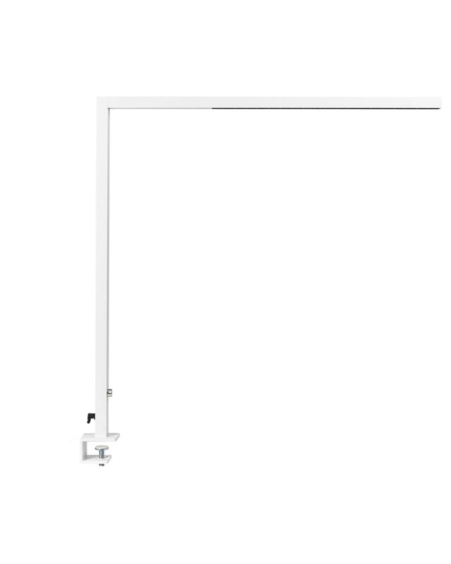 Desk LED Lamp White Metal 120 cm Aluminium with Clamp Dimming Light Office Study Modern Beliani