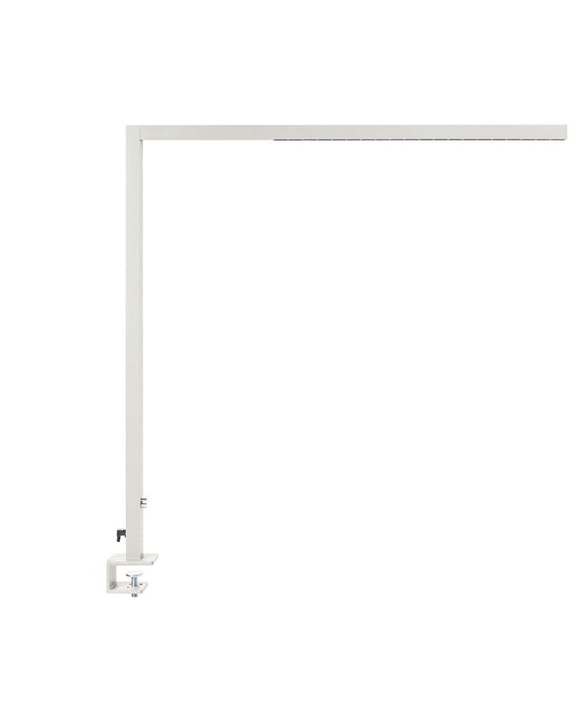 Desk LED Lamp Silver Metal 120 cm Aluminium with Clamp Dimming Light Office Study Modern Beliani