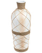 Decorative Floor Vase Beige Terracotta Stonewear Natural Style Rattan Braid Home Decor For Dried Flowers  Beliani