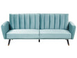 Sofa Bed Light Blue Sleeper Convertible Velvet Upholstery Elegant Glam Modern Living Room Bedroom Beliani