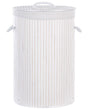 Laundry Basket Bit White Bamboo Polyester Insert with Removable Lid Handles Modern Design Multifunctional Beliani