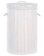 Laundry Basket Bit White Bamboo Polyester Insert with Removable Lid Handles Modern Design Multifunctional Beliani