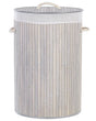 Laundry Basket Bit Grey Bamboo Polyester Insert with Removable Lid Handles Modern Design Multifunctional Beliani