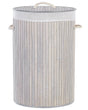 Laundry Basket Bit Grey Bamboo Polyester Insert with Removable Lid Handles Modern Design Multifunctional Beliani