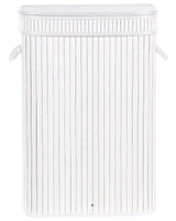 Laundry Basket Bit White Bamboo Polyester Insert with Removable Lid Handles Modern Design Multifunctional Beliani