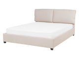 Waterbed Beige Upholstered EU Double Size 4ft6 Modern Cushioned Headboard Beliani