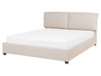 Waterbed Beige Upholstered EU King Size 5ft3 Modern Cushioned Headboard Beliani