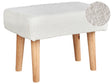 Footstool White Boucle with Wooden Legs Scandinavian Style Bedroom Living Room Seating Accessories Beliani