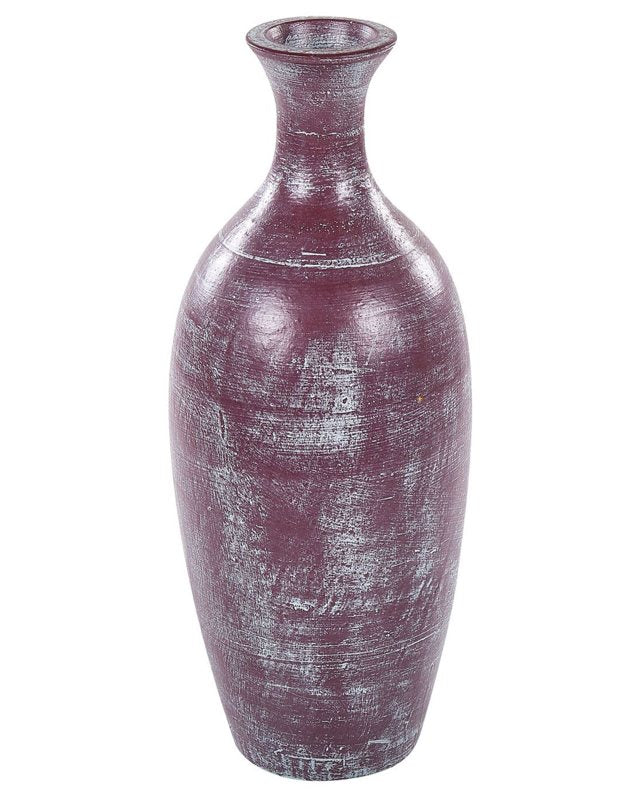 Decorative Vase Gold and GreenTerracotta Earthenware Faux Aged Distressed Finish Natural Style For Dried Flowers  Beliani