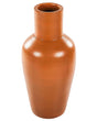 Decorative Vase Orange Terracotta Earthenware Handmade Natural Style For Dried Flowers  Beliani