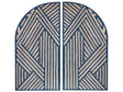 Wall Décor Window Shaped Dark Blue MDF Carved Pattern Modern Minimalist  Beliani