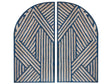 Wall Dcor Window Shaped Dark Blue MDF Carved Pattern Modern Minimalist  Beliani