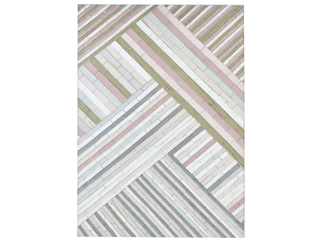 Wall Dcor Mosaic Glass Striped Pattern Modern Minimalist Accessory  Beliani