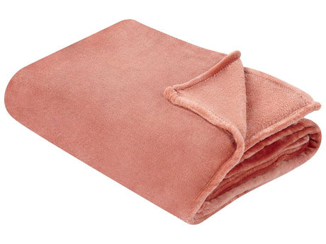 Blanket Red Polyester 150 x 200 cm Soft Pile Bed Throw Cover Home Accessory Modern Design Beliani