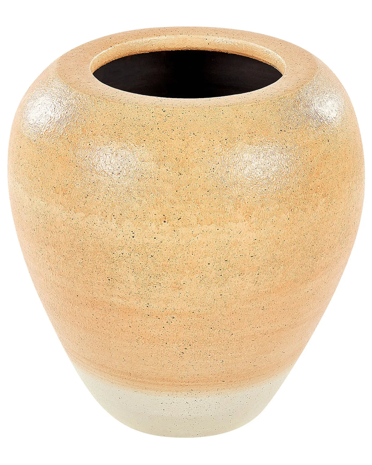 Decorative Vase Orange and Beige Terracotta 34 cm Handmade Painted Retro Vintage-Inspired Design Beliani