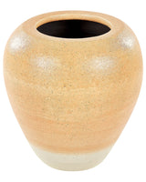 Decorative Vase Orange and Beige Terracotta 34 cm Handmade Painted Retro Vintage-Inspired Design Beliani