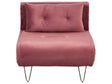Small Sofa Pink Black Velvet 1 Seater Fold-Out Sleeper Armless With Cushion Metal Gold Legs Glamour Beliani