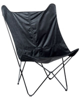 Armchair Black Velvet Fabric Metal Hairpin Legs Butterfly Accent Chair Traditional Retro Living Room Bedroom Beliani