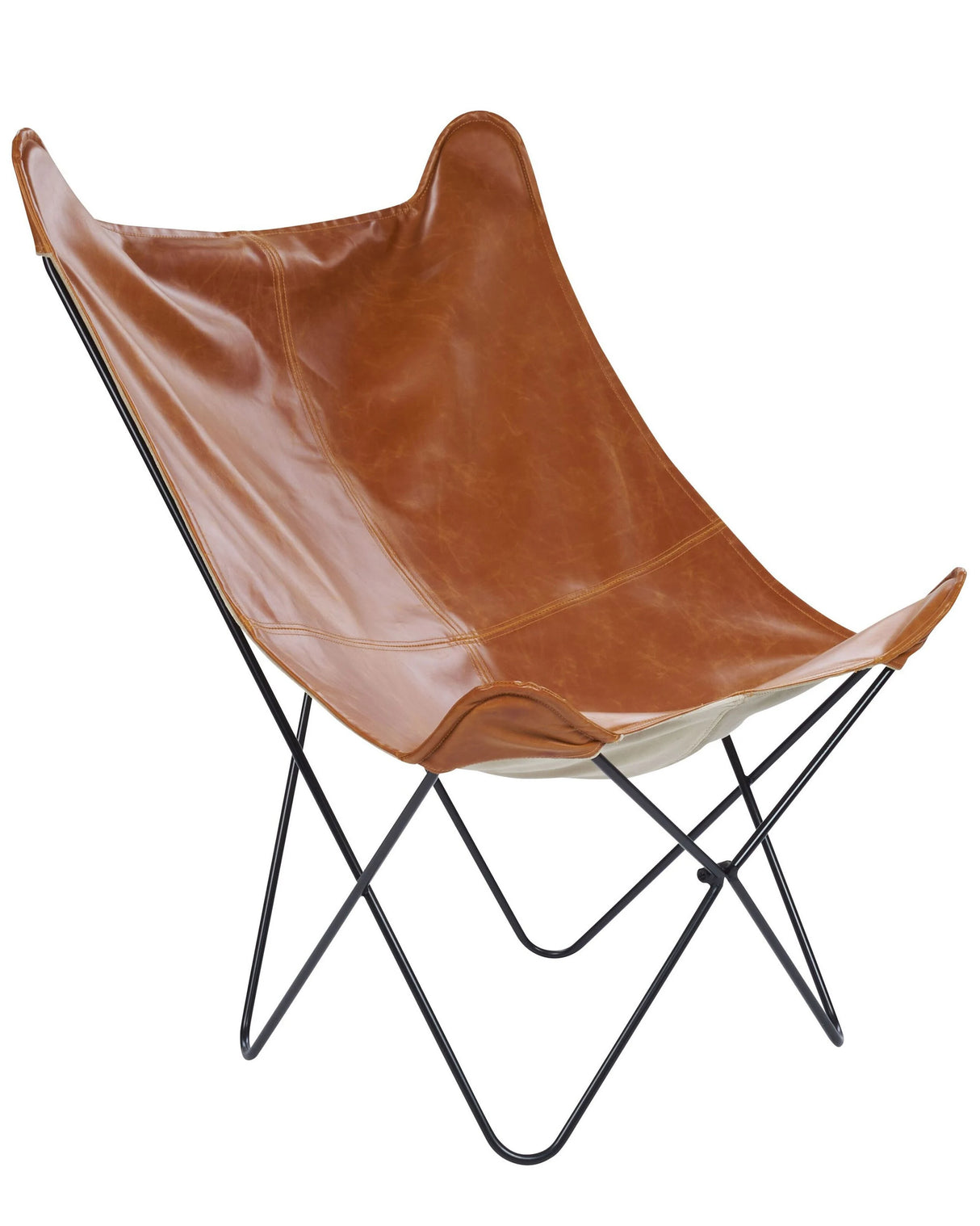 Armchair Brown Polyester Faux Leather Metal Hairpin Legs Butterfly Accent Chair Traditional Retro Living Room Bedroom Beliani