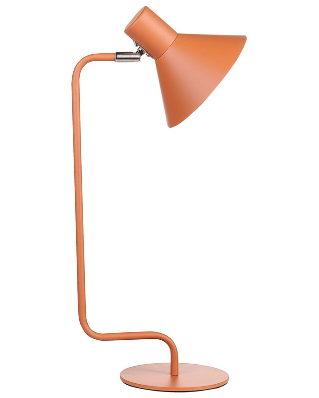 Desk Lamp Orange Metal 51 cm Bedside Table Lighting Adjustable Cone Shade On-Off Switch Bedroom Living Room Home Office Industrial Design Beliani