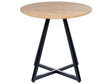 Side Table Light Wood  50 cm Top Black Legs Industrial Modern Living Room Bedroom Beliani
