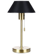 Table Lamp Black and Gold Iron Cone Shade with Pull Switch Office Study Modern Beliani