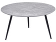 Coffee Table Concrete Effect ø 79 cm Black Base Living Room Bedroom Modern Beliani