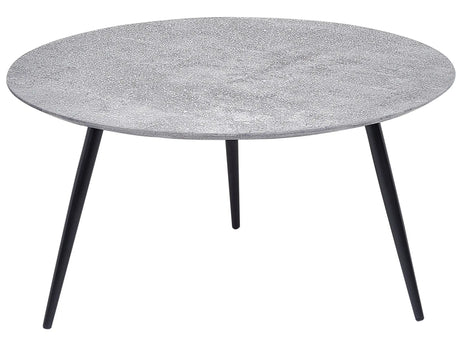 Coffee Table Concrete Effect  79 cm Black Base Living Room Bedroom Modern Beliani