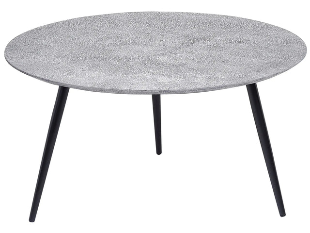 Coffee Table Concrete Effect  79 cm Black Base Living Room Bedroom Modern Beliani