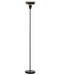 Floor Lamp Black and Silver Metal Base Glass Smoked Shade 154 cm Pull Switch Modern Bedroom Living Room Lighting Beliani