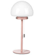 Table Lamp Pink Metal Base Glass Shade Pull Switch Minimalistic Style Home Office Light Beliani