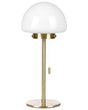 Table Lamp Gold Metal Base Glass Shade Pull Switch Minimalistic Style Home Office Light Beliani