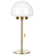 Table Lamp Gold Metal Base Glass Shade Pull Switch Minimalistic Style Home Office Light Beliani