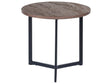 Side Table Dark Wood  50 cm Top Black Legs Industrial Modern Living Room Bedroom Beliani