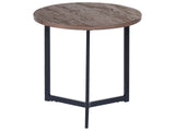 Side Table Dark Wood  50 cm Top Black Legs Industrial Modern Living Room Bedroom Beliani