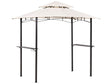 Gazebo Beige Fabric Black Steel 240 x148 cm Metal Frame Canopy with Hooks and Shelves Garden Pavilion Beliani