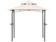 Gazebo Beige Fabric Black Steel 240 x148 cm Metal Frame Canopy with Hooks and Shelves Garden Pavilion Beliani