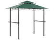 Gazebo Dark Green Fabric Black Steel 240 x 148 cm Metal Frame Canopy with Hooks and Shelves Garden Pavilion Beliani